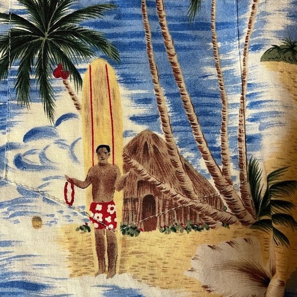Vintage KY’s Hawaiian Button Up Palm Tree Short Sleeve Shirt XXL 2XL Made in USA - Picture 7 of 9
